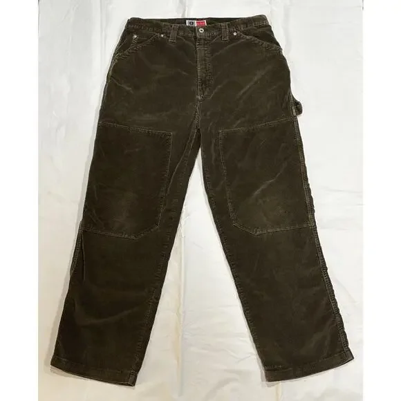 VTG Arizona Jean Co Double Knee Carpenter Corduroy Pants Skate Baggy 38X32 READ - Picture 1 of 13